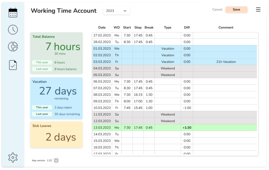 Nedyx working Time time Tracker